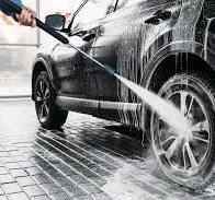 washing the car